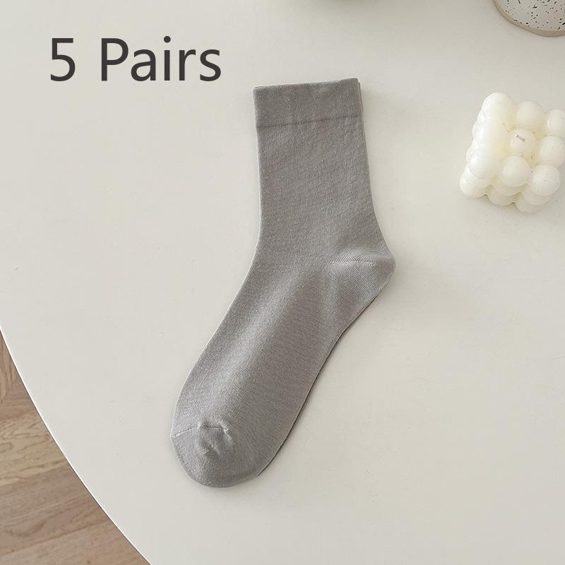 

5 пар женских новых мягких свободных носков из чистого хлопка для сына на месяц 5 Pairs серый