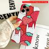 2DFlat Strawberry Rabbit Pattern Phone Case All Inclusive Film Hard iPhone Case, Compatible with iPhone 18 Pro Max 17 16 15 14 13 12 11