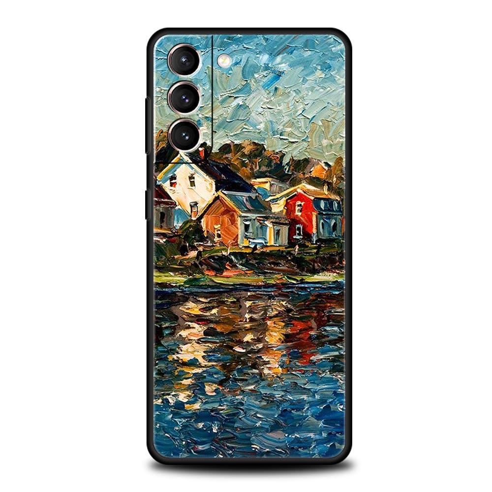 

Чехол для телефона с масляной картиной Ван Гога для Samsung Galaxy S23 S22 S21 Ultra S20 FE 5G S10 S9 S24 Plus S10E Черный силиконовый корпус Samsung S10