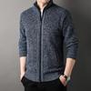 Men's Stand-up Collar Knit Sweater Autumn Winter Cardigan Tops Korean Slim Solid Color Sweatercoat Jacket