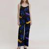 Women's  Overalls  Print Vintage Jumpsuit (Non-Adjustable Straps)