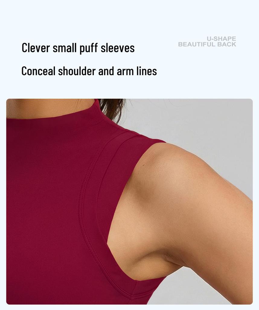 Women's Shockproof Sleeveless Sports Top with Fixed Bra Pad for Yoga and Fitness