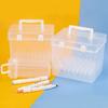 Plastic Marker Pen Organizer Transparent Handheld Desk Pen Holder Waterproof Multi-slot Stationery Storage Case Students