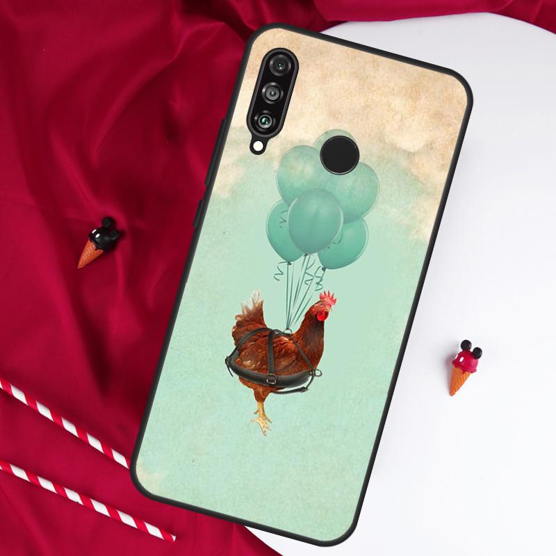 Chicken Hen Rooster For Huawei Nova Y61 Y91 Y90 Y70 Y60 Y72 12s 12i 11i 7i 8i 9 10 SE P60 Pro P30 P40 Lite Case