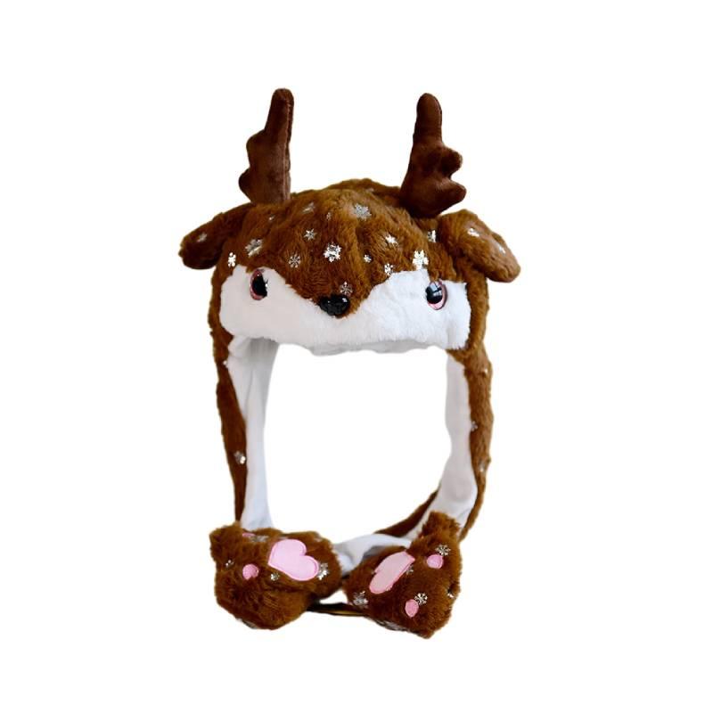 Festive Santa Claus Hat With Reindeer Headpiece Christmas Gift Wholesale