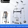 Aluminum Alloy Folding Walker with Wheels, Underarm Crutches, and Seat Cushion for Elderly Rehabilitation.
