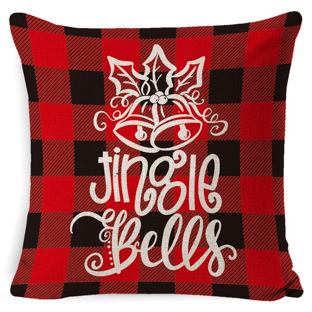 Christmas Pillow Cover Home Sofa Cushion Elk Letter Print Cushion Cover Christmas Atmosphere