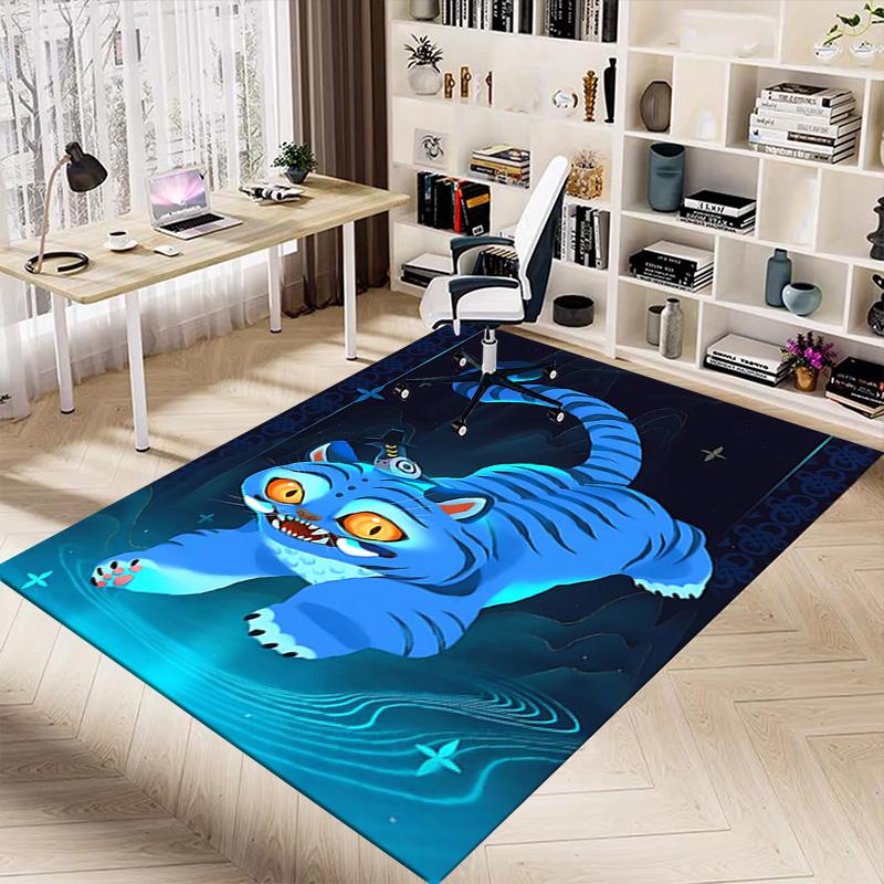 Blue Tiger Fantasy Carpet For Playroom Bedroom Living Room Sofa Home Decorkids Game Area Rug Nonslip Floor Mat