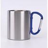 Stainless Steel Double Wall Camping Mug with Carabiner Handle Insulated Outdoor Travel Coffee Cup Lightweight Durable