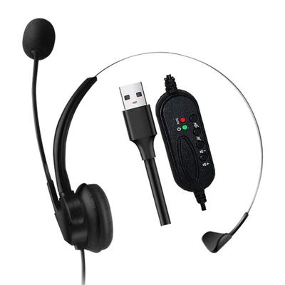 Corded Telephone Headset with Microphone Call Center Telephone Headphone Noise Cancelling Landline Phone Headset
