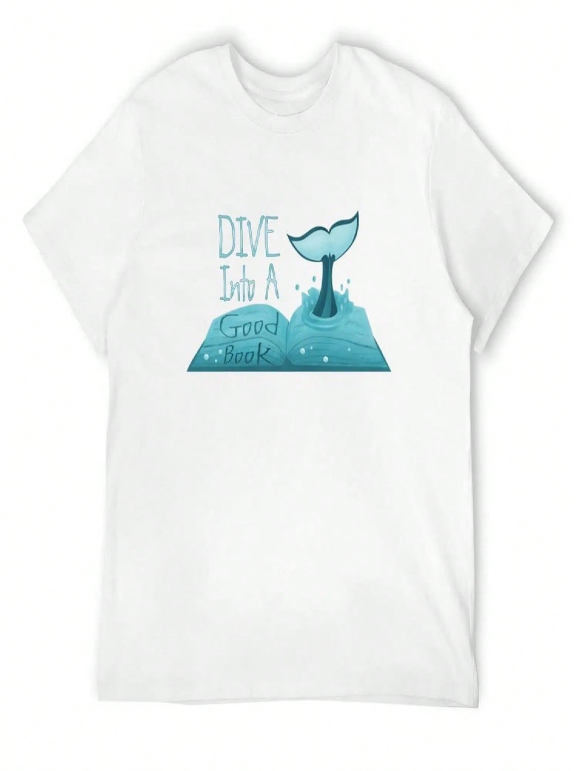 Dive Into A Good Book T-Shirt Luxury T-Shirt Kawaii Clothes Rapper Graphic Tees Summer Clothes unisexs Clothes S разноцветный