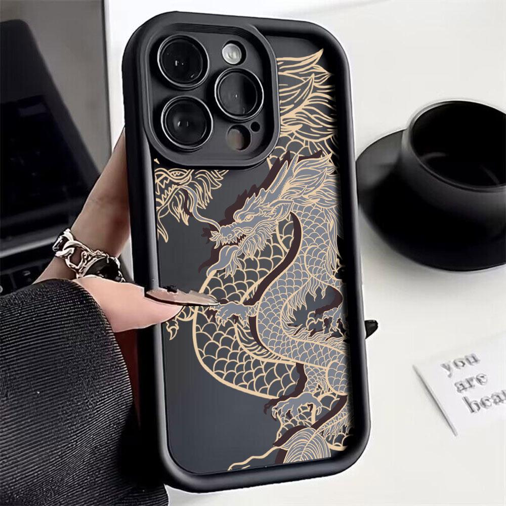 Luxury Fashion East Dragon Phone Case For OnePlus 12 12R 11 11R 10R 8T Nord CE Ace 2 3 4 Lite 4G 5G Soft Silicone TPU Back Cover