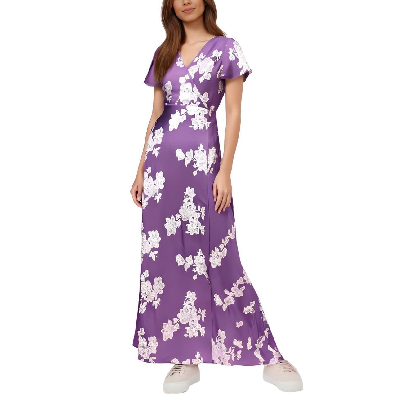 

Women s Fashion Casual Vintage Pattern Elegant Temperament Strapless Gown Dresses L фіолетовий