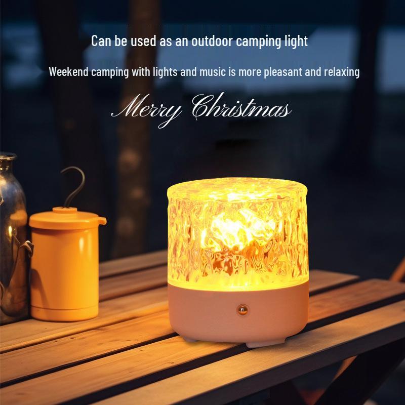 Rotating LED Ripple Atmosphere Lamp Speaker: Bedside Music & Night Light