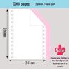 1000 Pages Multi-Part Continuous Computer Form Paper (241-pin, 2-6 Parts)