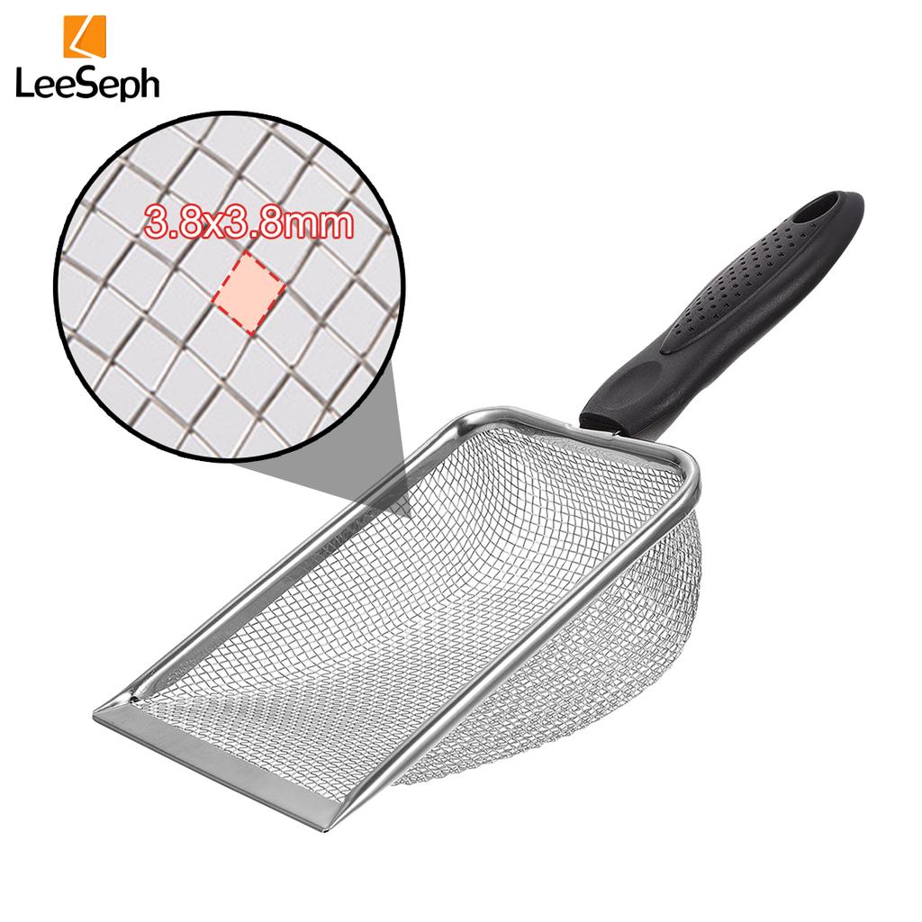 Cat Litter Scoop, Stainless Steel Mesh Litter Shovel, Litter Cleaner Corner Shovel, Fine Mesh Reptile Litter Cleaner Scooper