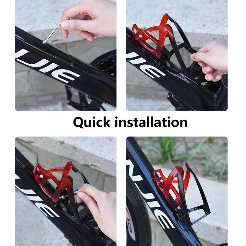 Lightweight Bike Bottle Holder Outdoor Portable Water Kettle Cage MTB Road Bicycle Cup Holder with Installation Screws and Tool 6