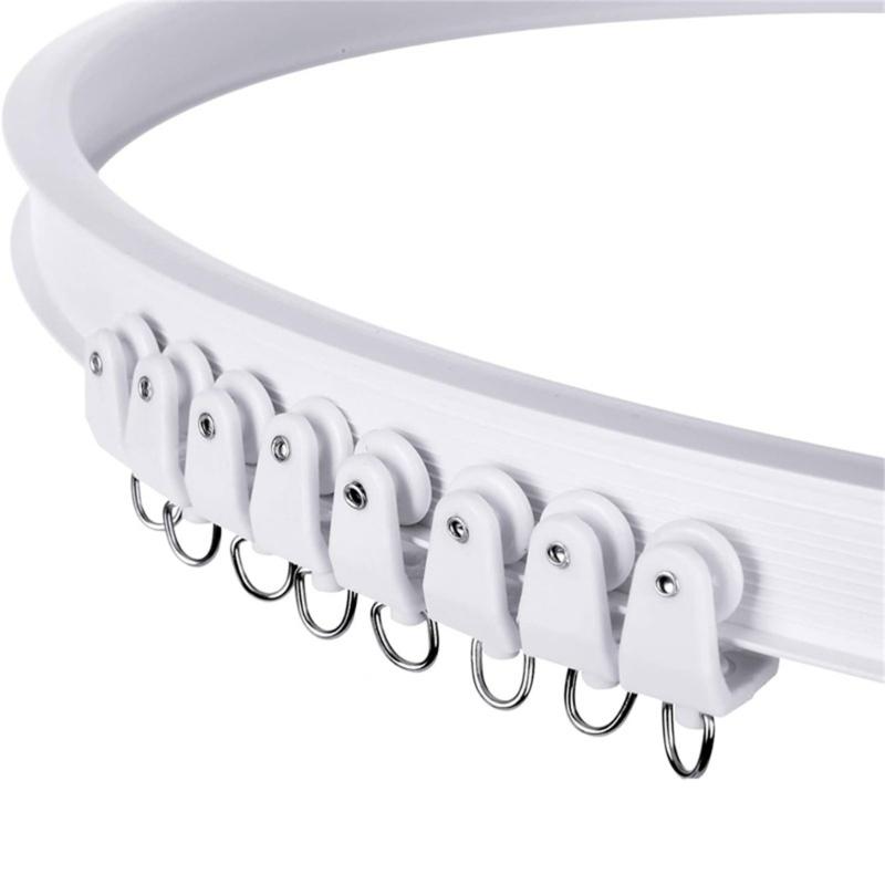 White Curtain Rails Track Kits 5 Meter Quiet Glides Rollers Set Easy Installation for Home and Office Window Treatments