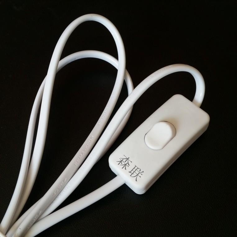 Flat Plug Two-Core Power Cord with Switch for Disinfection Lamp, Desk Lamp, Fan, and Lighting
