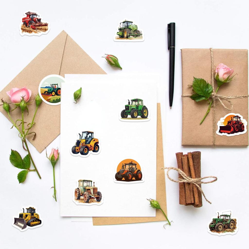 500pcs/roll Tractor Stickers School Teacher Reward Sticker Sealing Sticker for Party Decor Label Scrapbooking