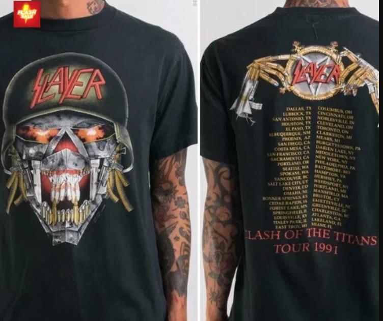Vintage 1991 Slayer Clash Of The Titans Tour T-Shirt Unisex T-Shirt XXXXL