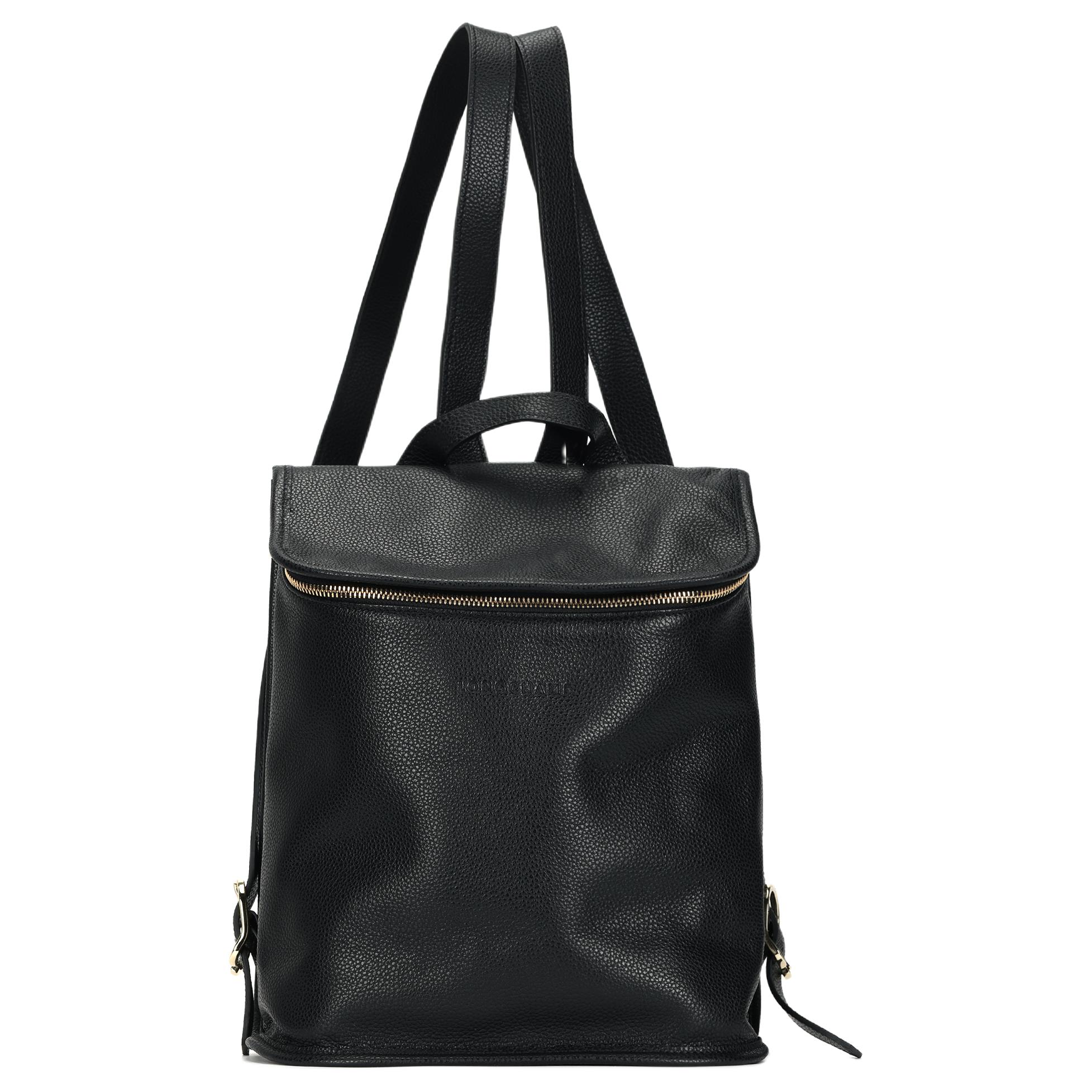 

Longchamp Le Foulonné 26 Zipper Closure Leather Backpack Women Backpack Black 10195021001 Basic Set (Bag+Dust Bag)