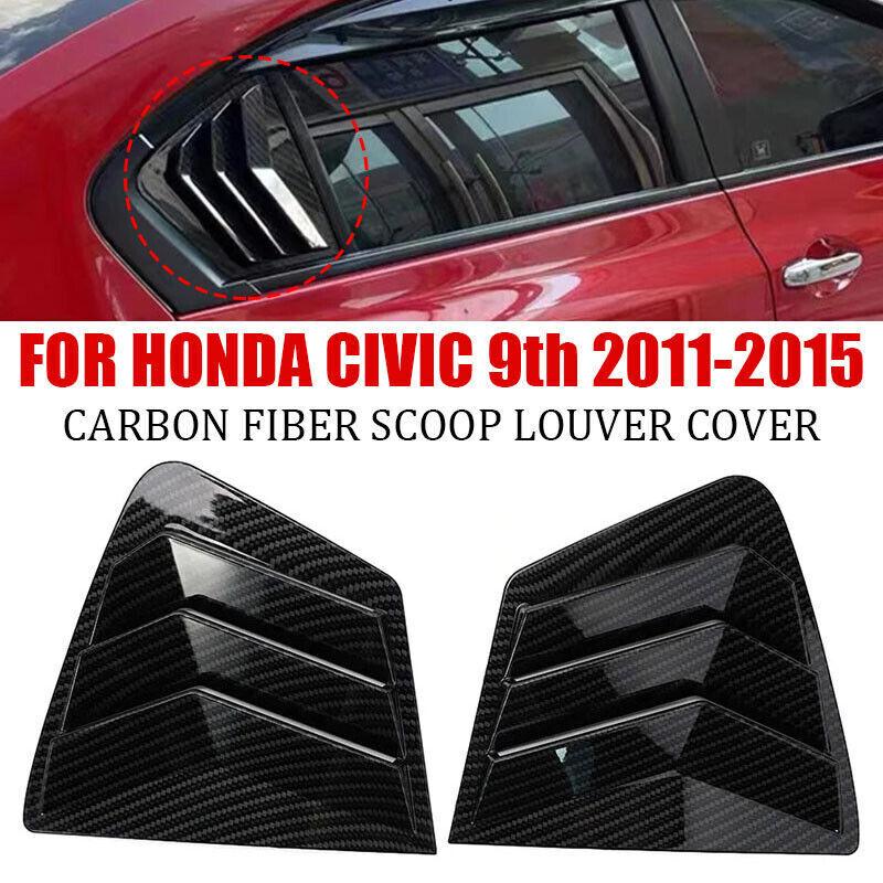 For Honda Civic Sedan 2006-2015 ABS Plastic Front Rear Window Quarter Louver Cover Side Vent Trim Car Adhesive Accessories
