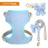 Cute Bowknot Dog Collar Harness Leash Set Dog Collar Leash WIth Bowtie Soft Harness Vest For Small Medium Dogs Outdoor Walking