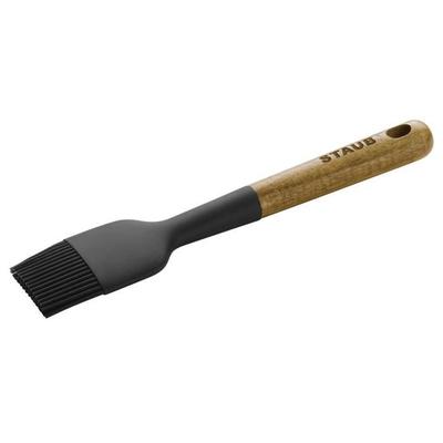Pastry Brush - STAUB - 22 Cm - Black Silicone - Acacia Wood - Heat Resistant 220°C