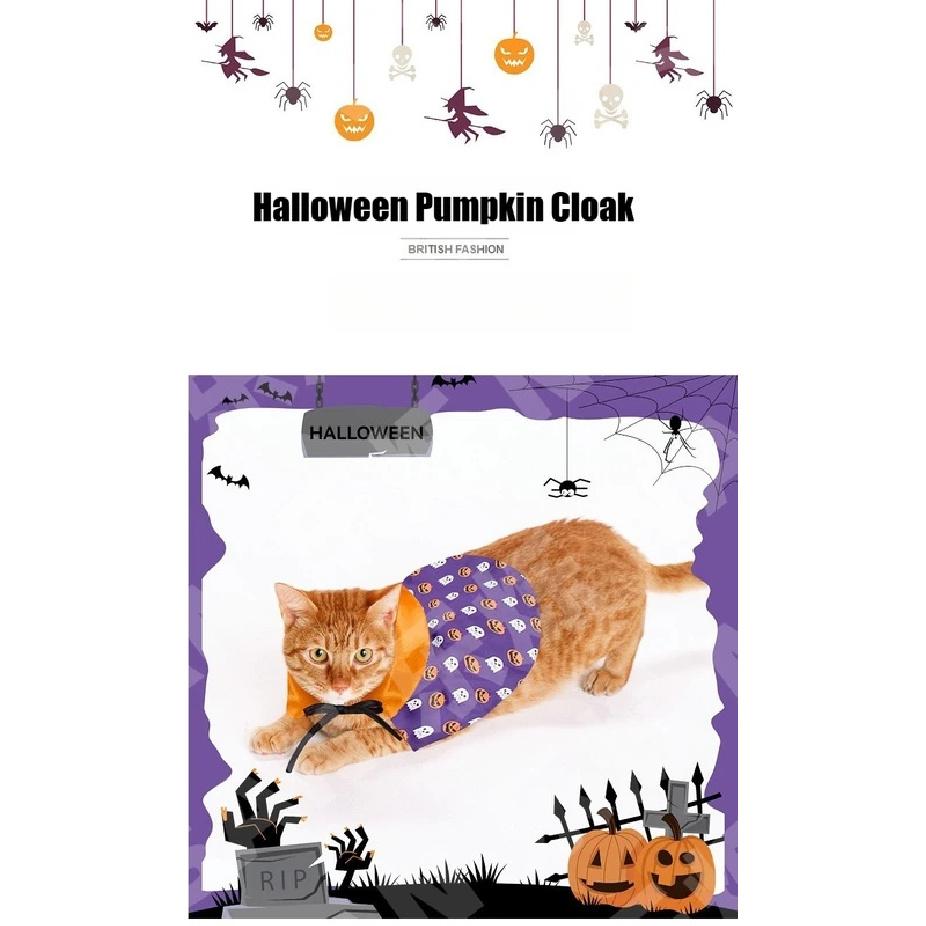 Halloween New Pet Cloak Accessories Pumpkin Funny Dog Clothes Cosplay Cat Cloak Halloween Themed Party Ropa Para Gatos
