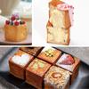 Non Stick Cube Croissant Mini Toast Box Mold Mini Pullman Loaf Pan with Square Lid Perforated Toast Box Water Cube Baking Tool