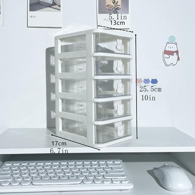 Multifunctional Desktop Storage Drawer Box with Pen Holder and Hair Accessories Storage Rack, Multi-layer Jewelry Box