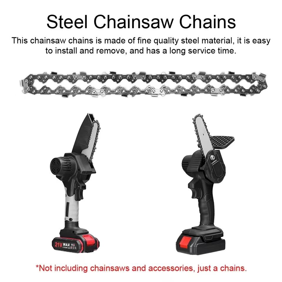 Electric ChainSaws Chains Guide Plate Mini Steel Chainsaw Chain Garden Tools Accessory Blade Replacement Set 4 Inch 6 Inch