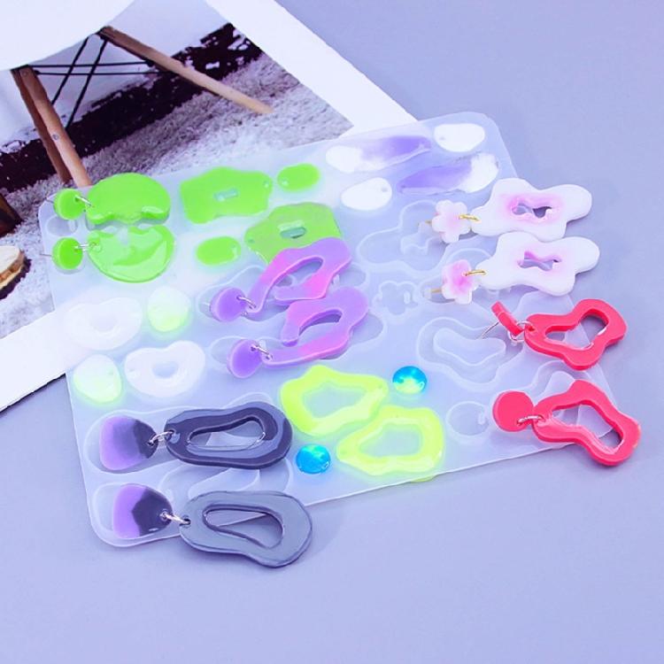 Unique Earring Silicone Molds Irregular Resin Jewelry Pendant Keychain Charm Mol