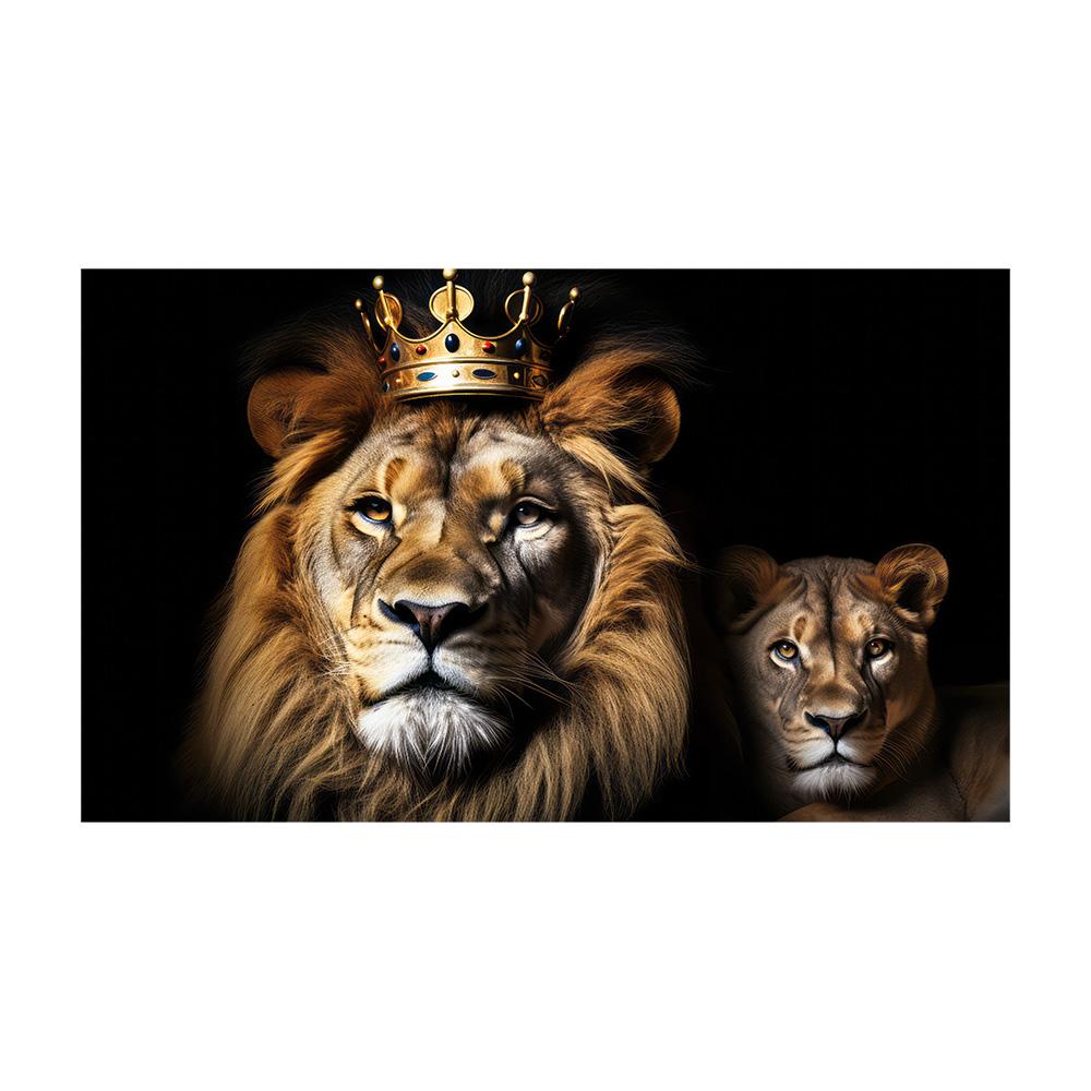 Modern Lion Family Wall Art Decoration Painting Canvas Print Posters Nature Lion Mural Pictures for Lioving Room Home Decoration