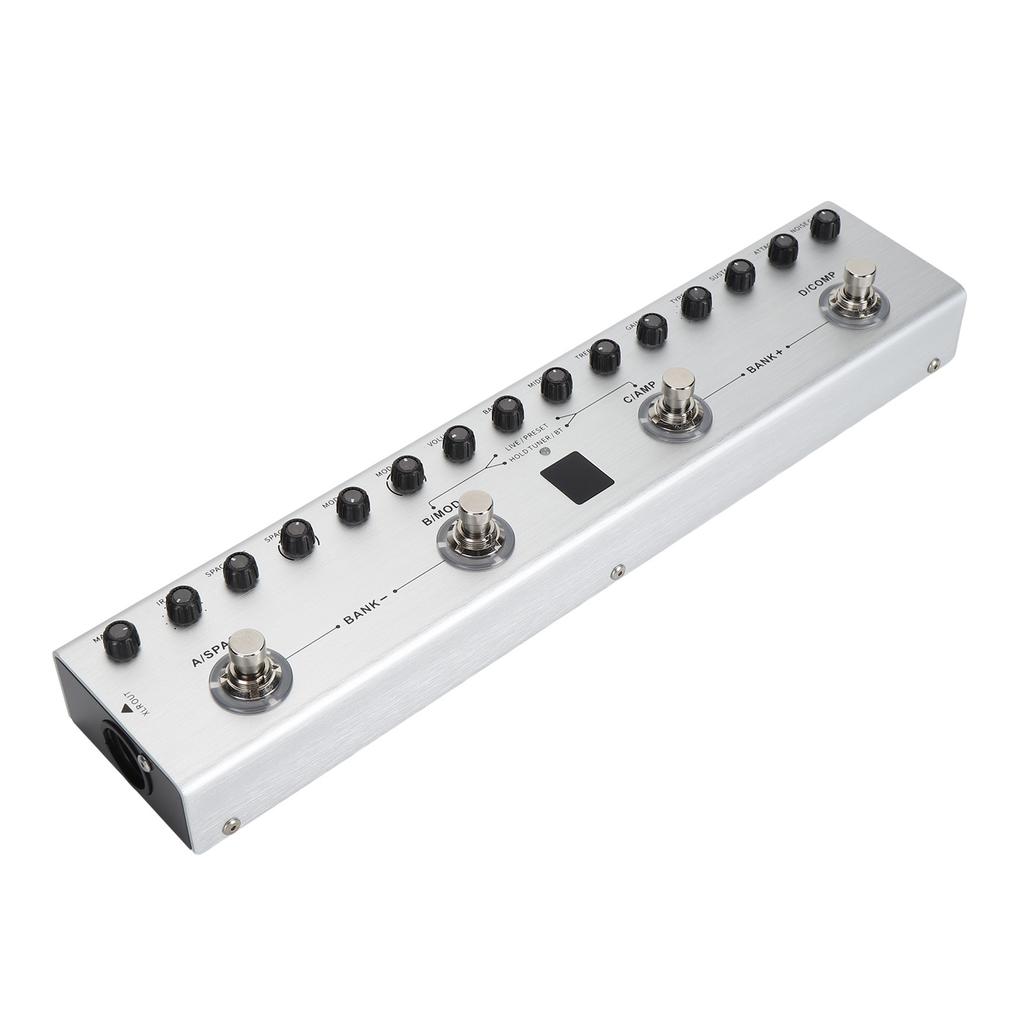 Multieffekter Bassgitarpedal Digital Oppladbar Elektrisk Gitar Effektor 36 Toner 9 AMP 8 IR