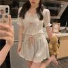 Sweet Floral Lace Short Sleeve Pajama Set - Summer 2022 Influencer Style