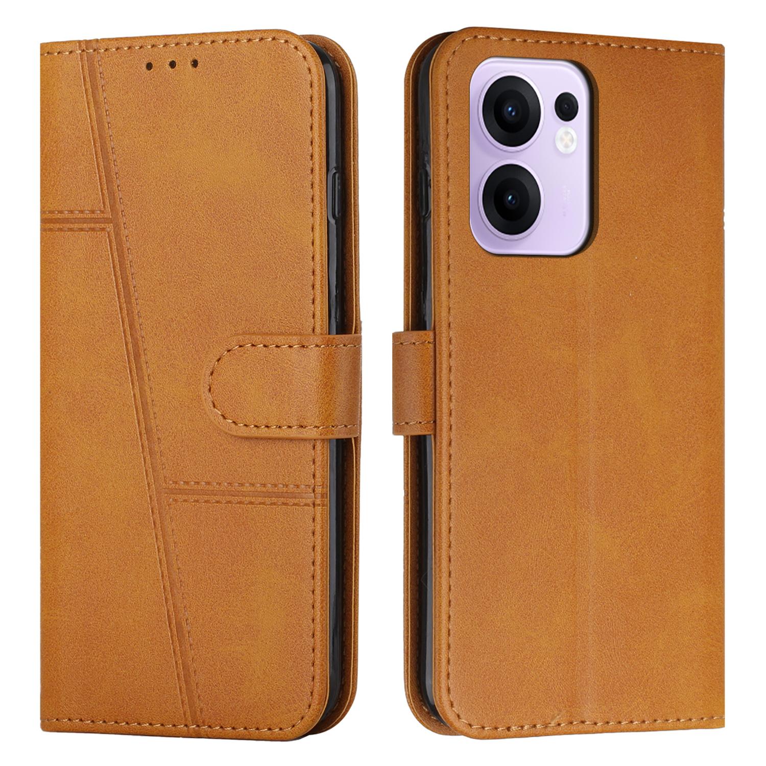 

Для Oppo Reno13 F 5G/Reno13 F 4G Чехол-кошелек Кожаная подставка Защитный чехол для телефона Yellow