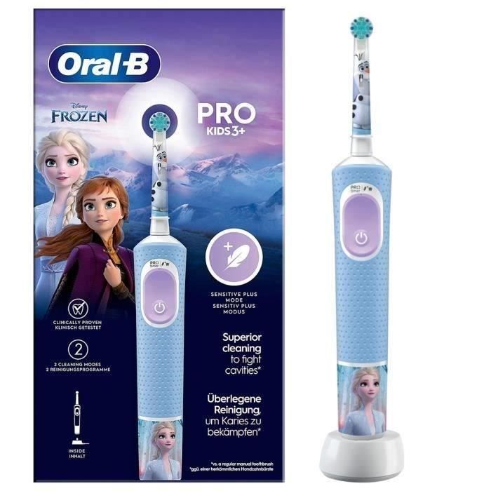 Oral-B Pro Kids Brosse à Dents Électrique Enfant, Reine des Neiges Disney, 1 Brossette Brossage Doux, Minuteur et Vibrations