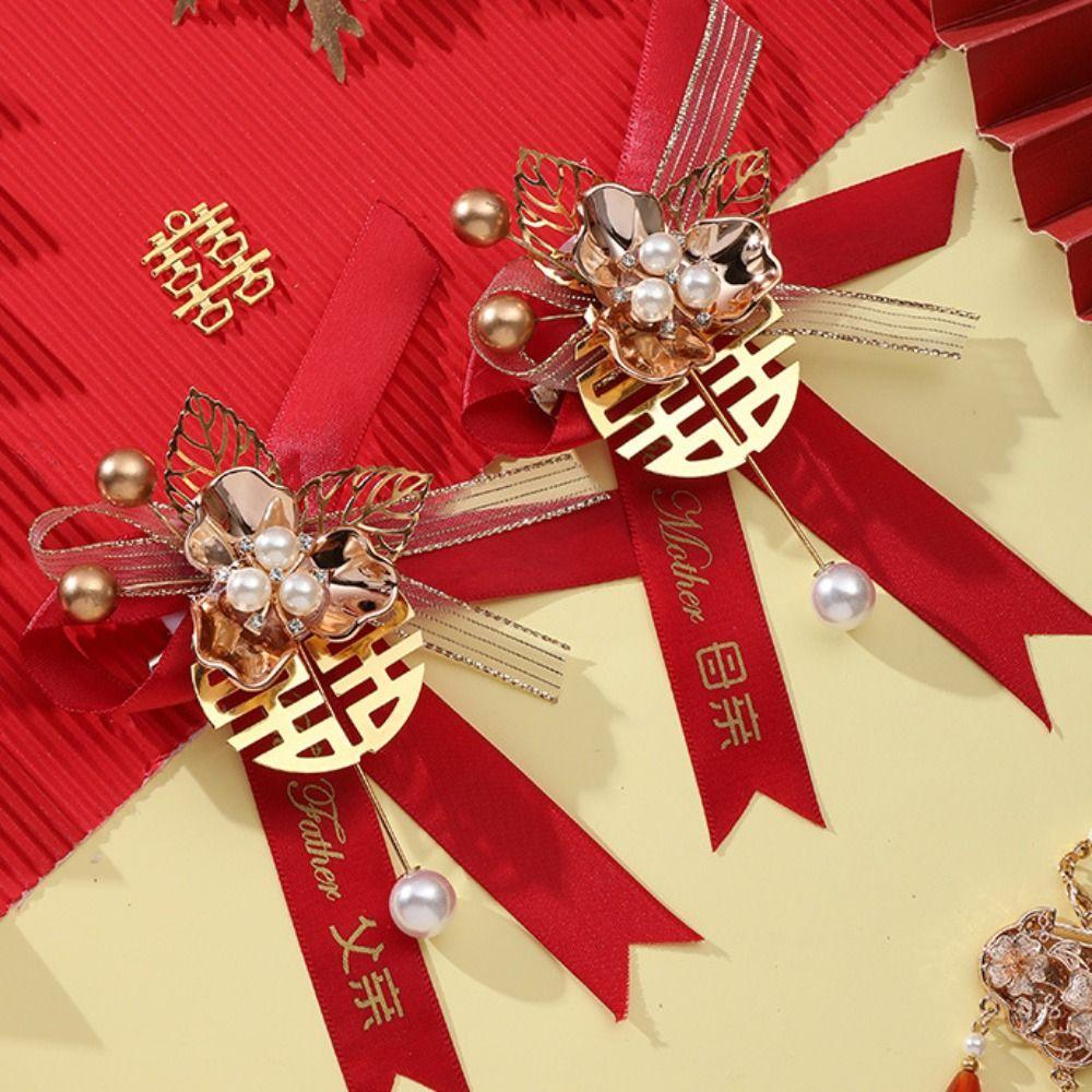 Handmade Banquet Simulation Flower Decorative Bridesmaid Bride Brooch Groom Brooch Wedding Corsage Chinese Style Corsage