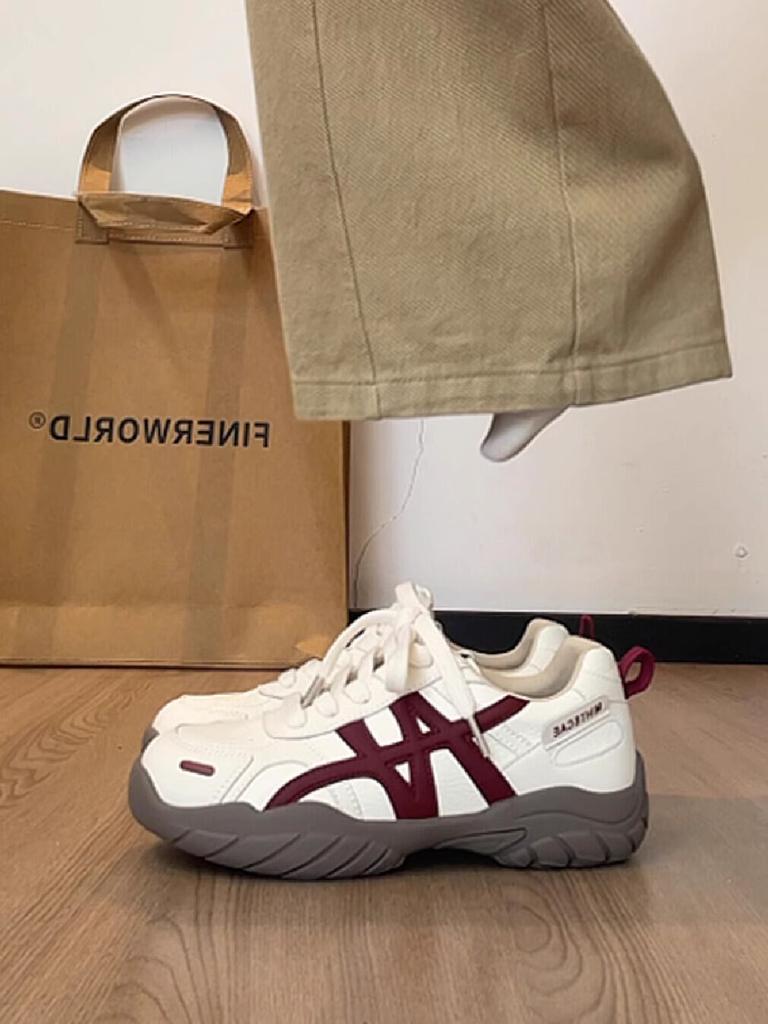 Leather Version~ Thick-soled Inner Height-increasing Leather German Training Shoes for Women's 2025 Autumn and Winter New Forrest Gump Sports an