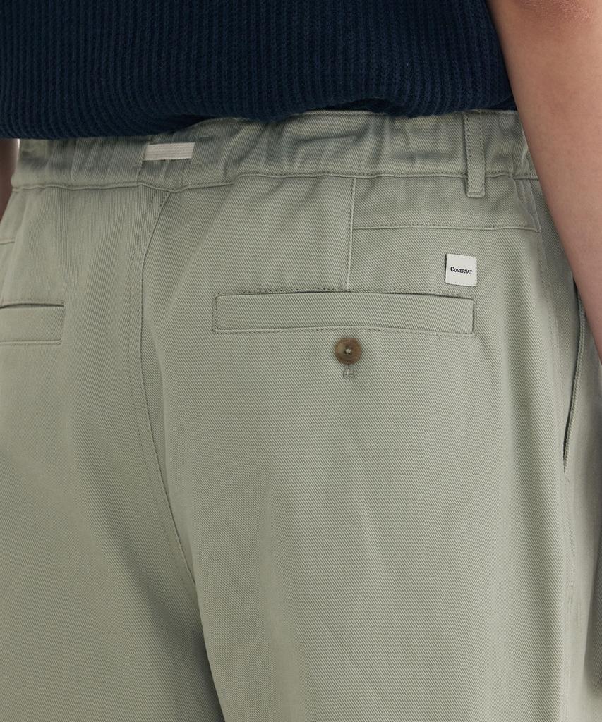 COVERNAT Twill 2-Tuck String Pants Dark Gray