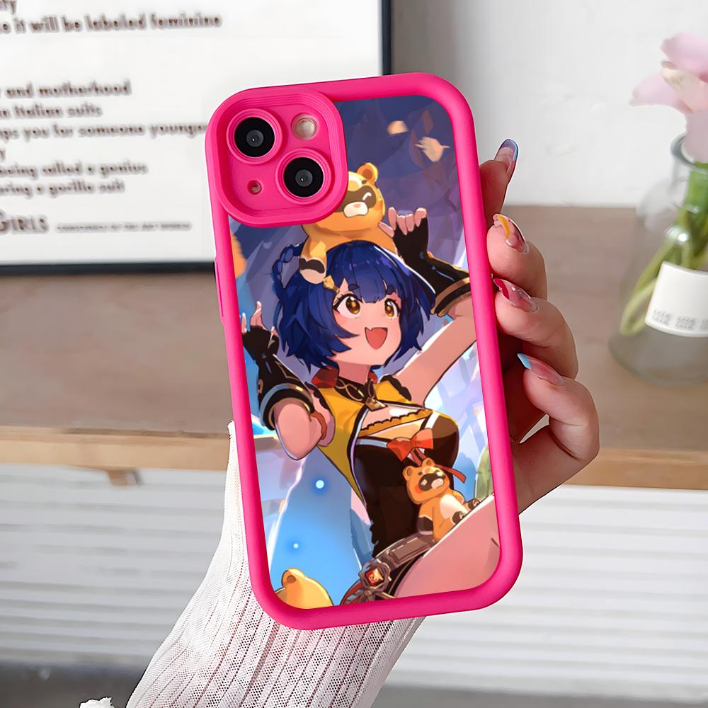 

Game GI Xiangling Thicken TPU Mobile Phone Case for iPhone 17 16 15 14 13 12 11 Air Pro Max Plus Colorful Cover iPhone 16 Pro Max