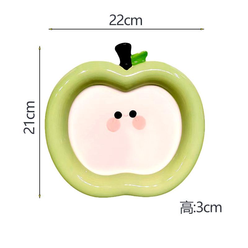 

Яблочная тарелка, Высокоценный и милый керамический поднос для хранения украшений, Ароматерапевтический поднос, Высококлассный десертный поднос.