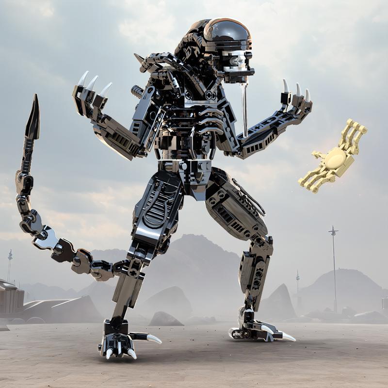 NEW Sci-Fi Movie Alienss Movable Monster Xenomorph Action Figure DIY Bricks Model Desktop Decoration Collectible Xmas Gift