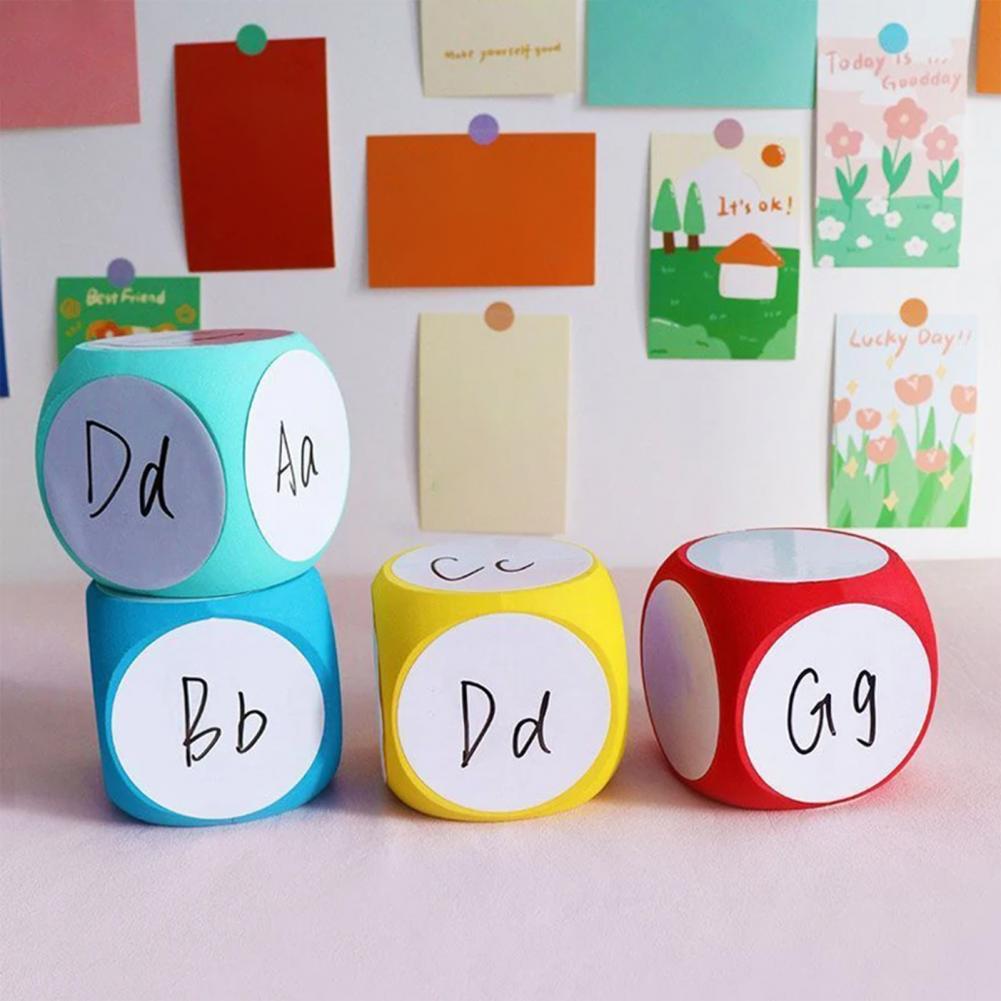 Diy Blank Dice Erasable Foam Dice Game Cube Portable Dry Erase Block Dice Writable Playing Dices Prop Kids Educational Toy