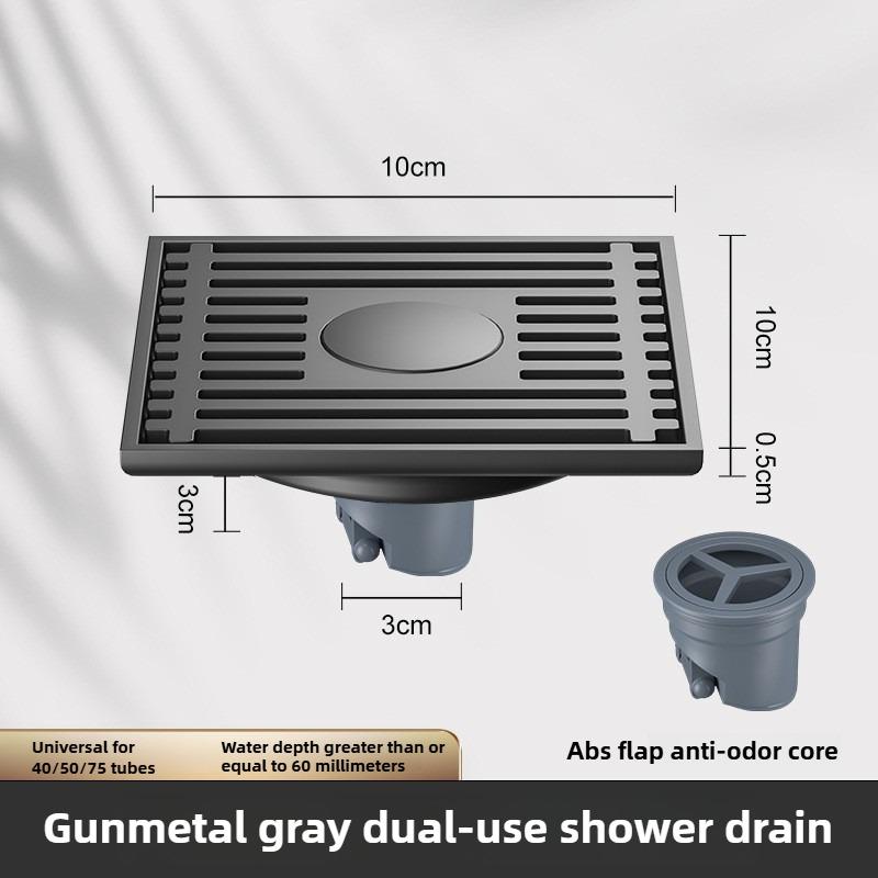10x10cm Messing Geruchsdicht Quadratischer Bodenablauf Badezimmer Toilette Großer Durchfluss Bodenablauf Badezimmer Hardware Zubehör für Zuhause