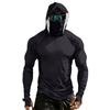 Herren Langarm-Sonnen-Hoodie mit Gesichtsschutz, Leichter, Atmungsaktiver Sport-Pullover für Outdoor-Aktivitäten