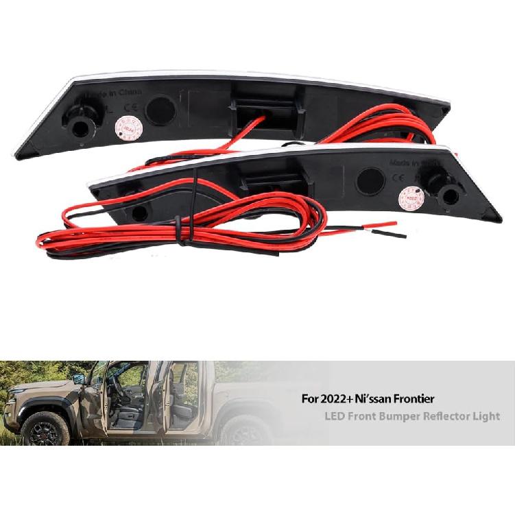 2PCS Led Front Bumper Reflector Side Marker Light for 2022 2023 2024 Ni'ssan Frontier Led Turn Signal Light White Side Signal Indicators OEM