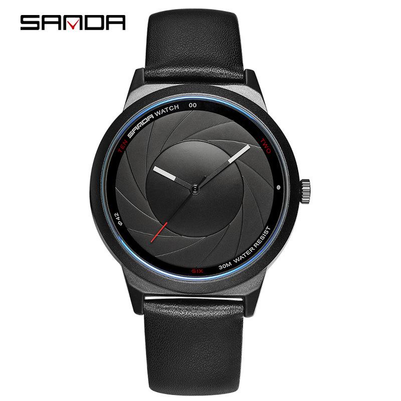 Sanda Unisex Quartz Watch: Creative Casual Wristwatch for Students - New Shape Concept in White.
